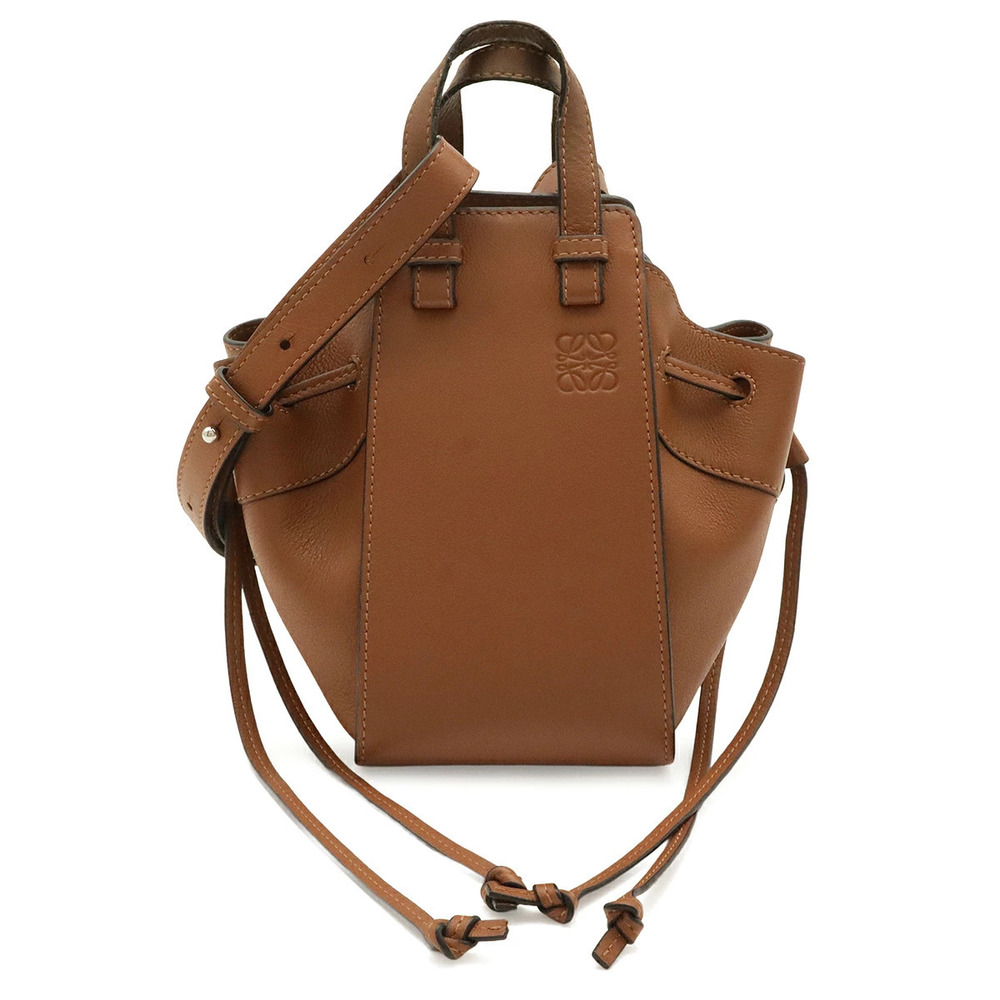Loewe Hammock Drawstring Bag 2way Crossbody Leather Tan Brown